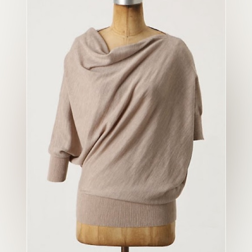 Green Anthropologie Moth “Neo Refinement” Asymmetrical Pullover Sweater Sz L